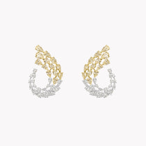 Two-Tone Pear Shape Yellow & White Diamond Earrings