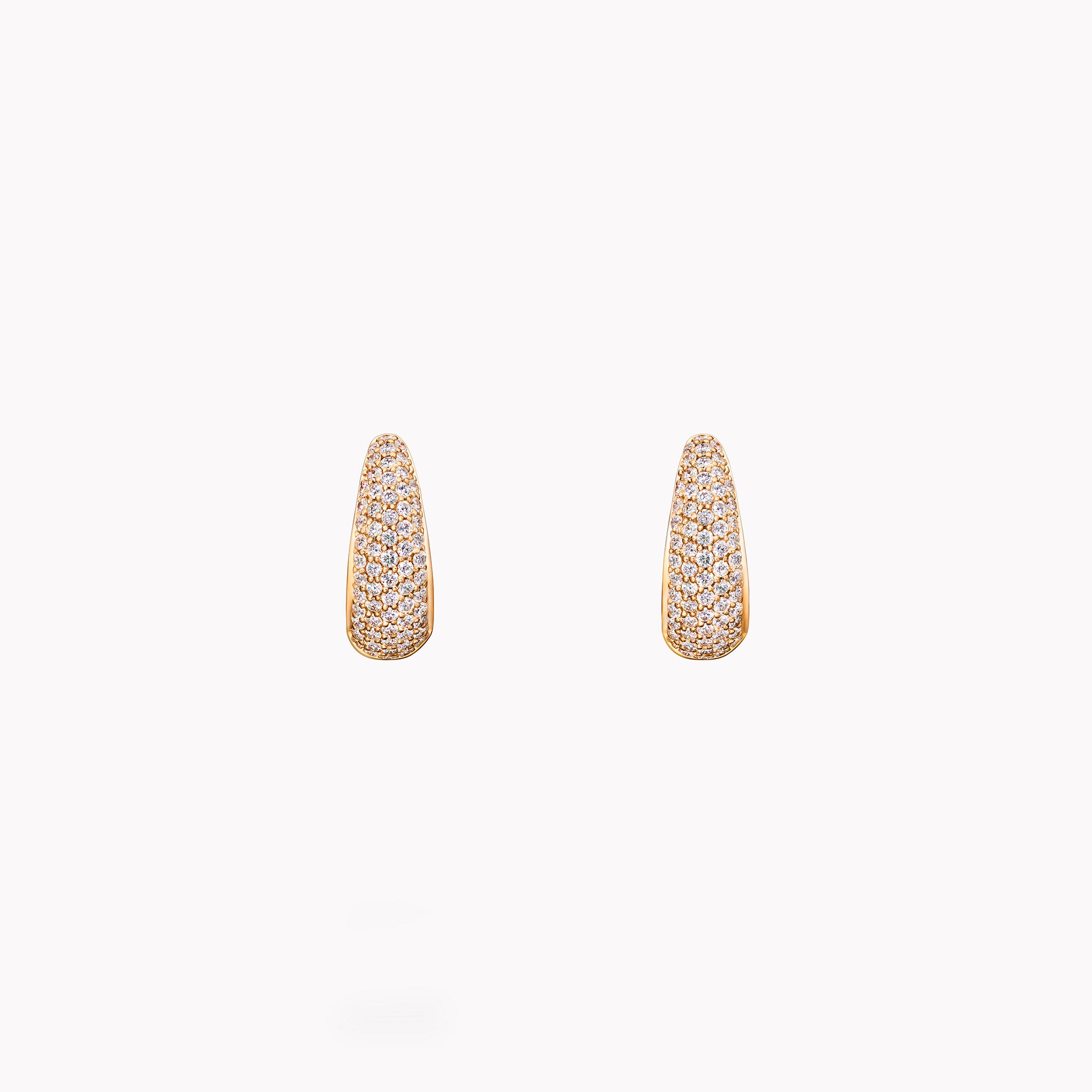 Five Row Diamond Pavé Huggie Earrings