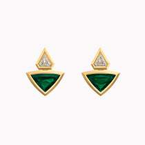 Trillion Emerald & Diamond Earrings