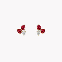 Ruby & Diamond Cluster Studs