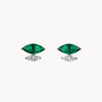 Marquise Emerald & Diamond Muse Stud Earrings