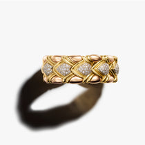 Vintage Yellow & Rose Gold and Diamond Cuff