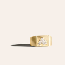 The Dane Horse Diamond Signet Ring