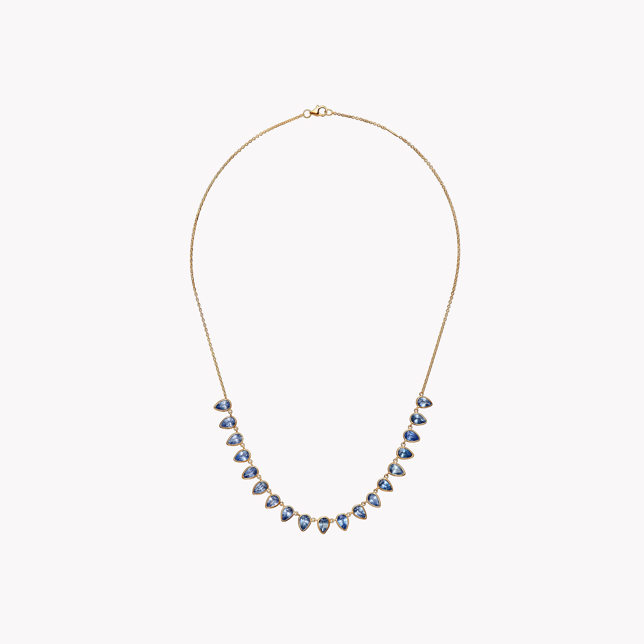 The Lena Pear Shape Blue Sapphire Necklace