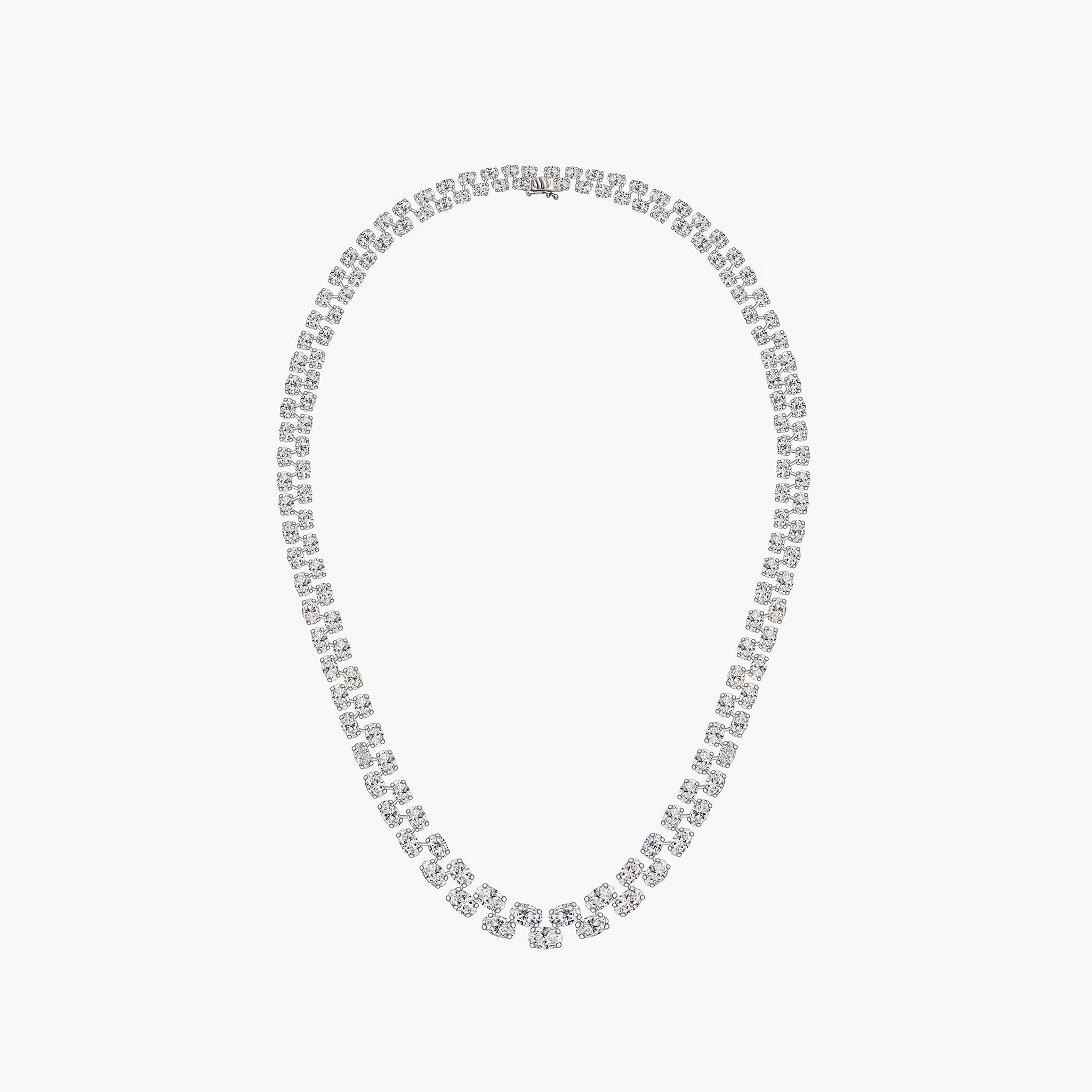 Two-Row Graduated Oval Diamond Necklace