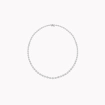 East-West Oval Graduated Tennis Necklace