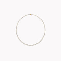 East-West Oval Graduated Tennis Necklace