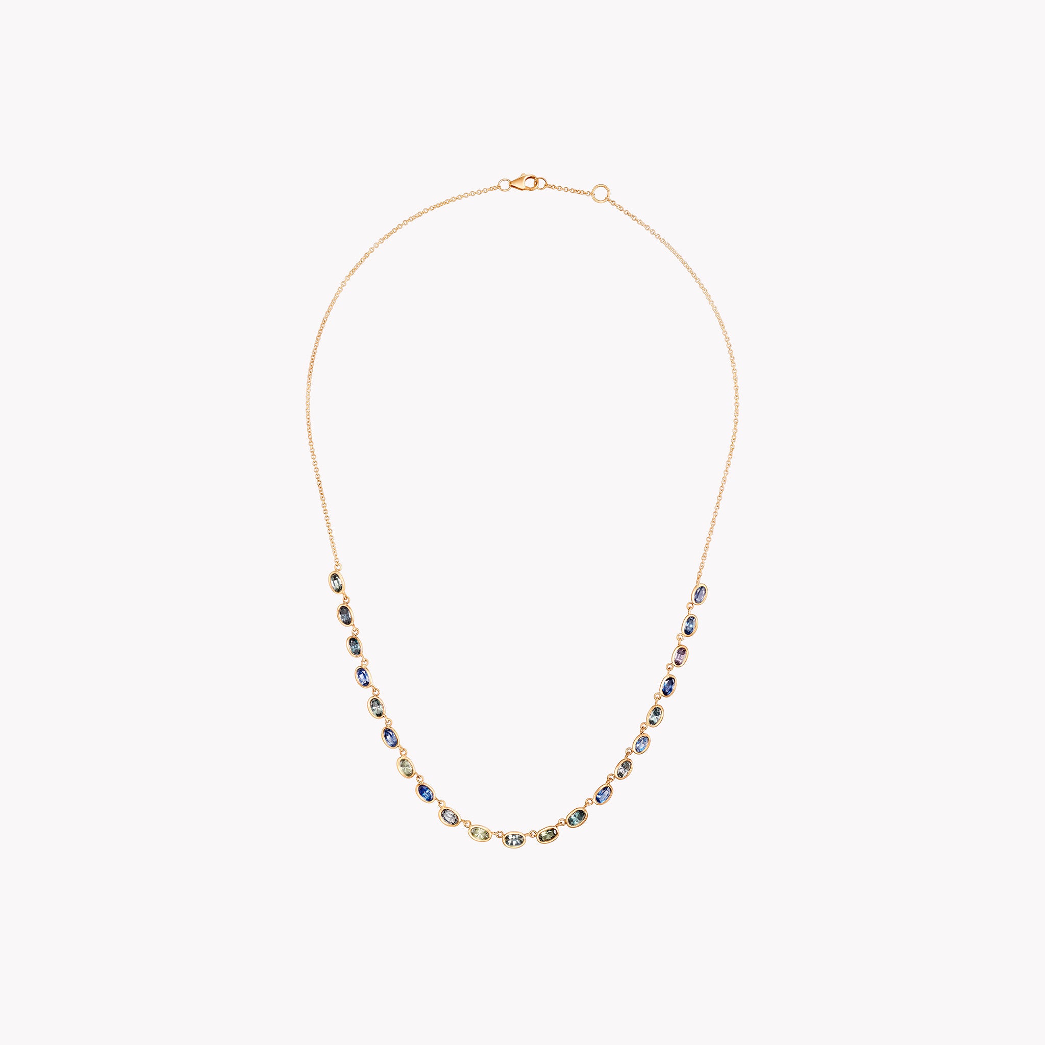 The Lena East-West Oval Sapphire Necklace