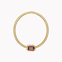 Cushion-Cut Peach Pink Tourmaline Omega Necklace