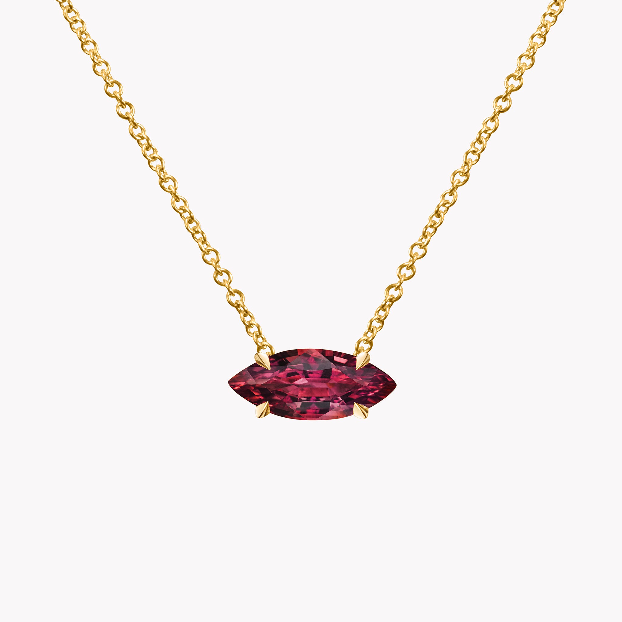 East West Marquise Ruby Pendant Necklace