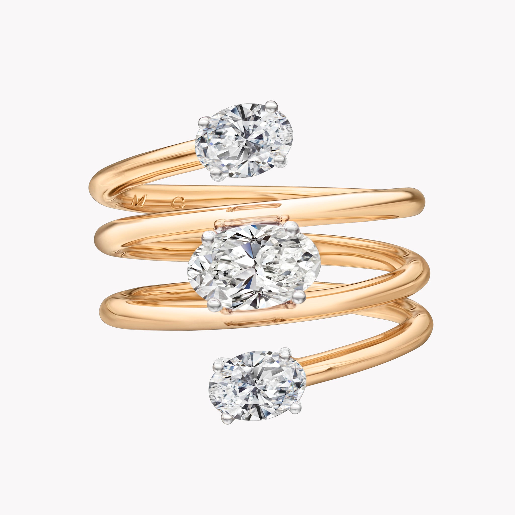 Diamond Oval Coil Ring