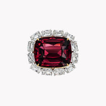 Cushion Garnet & Diamond Cocktail Ring