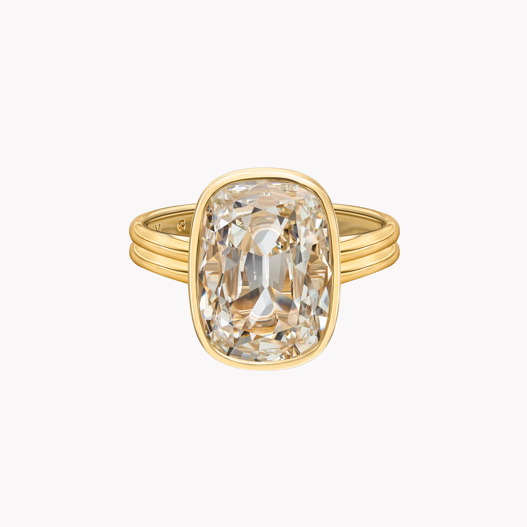 Bezeled Rring Material Good | Bezeled Cushion Cut Solitaire Engagement Ring