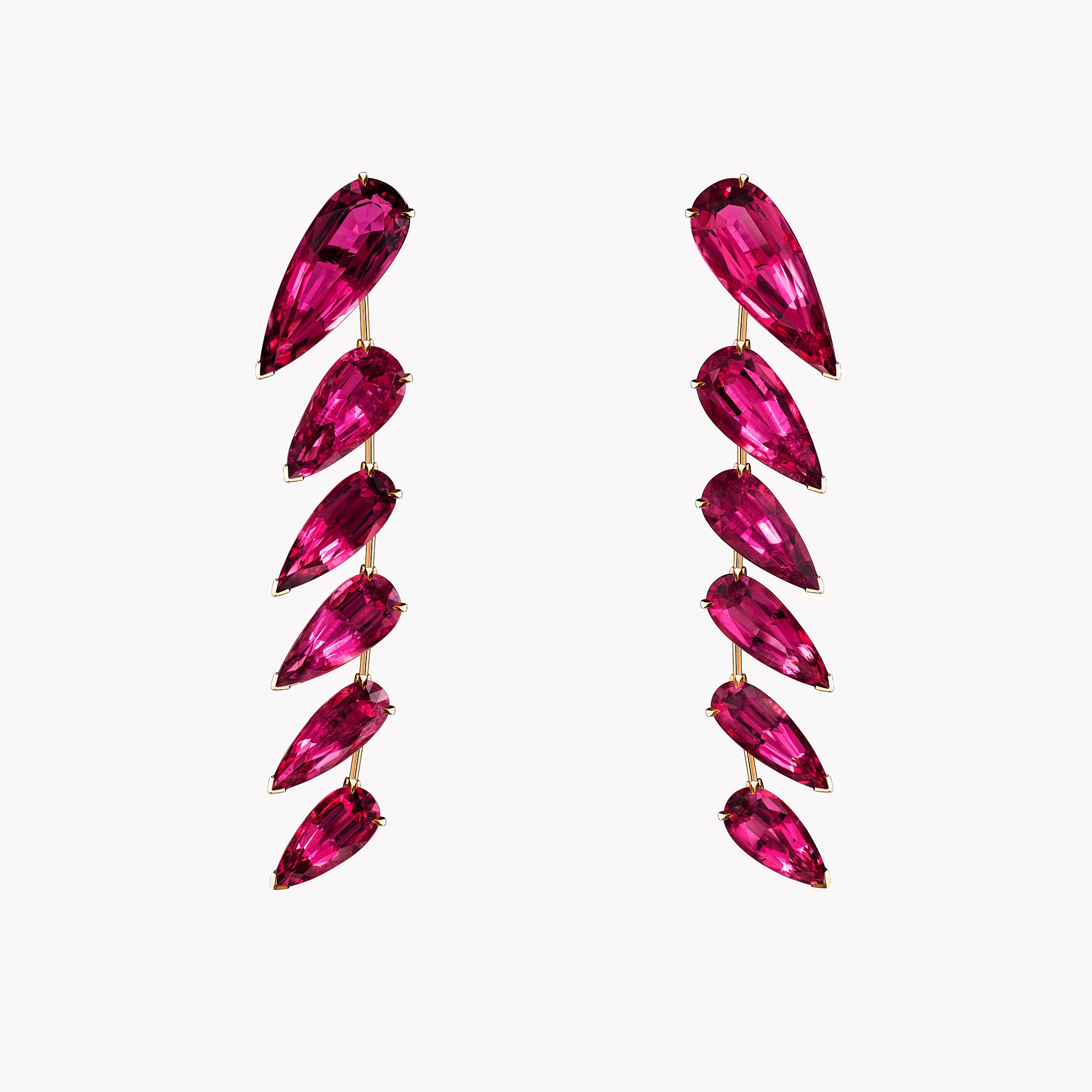 Pear Shape Rubellite Drop Earrings