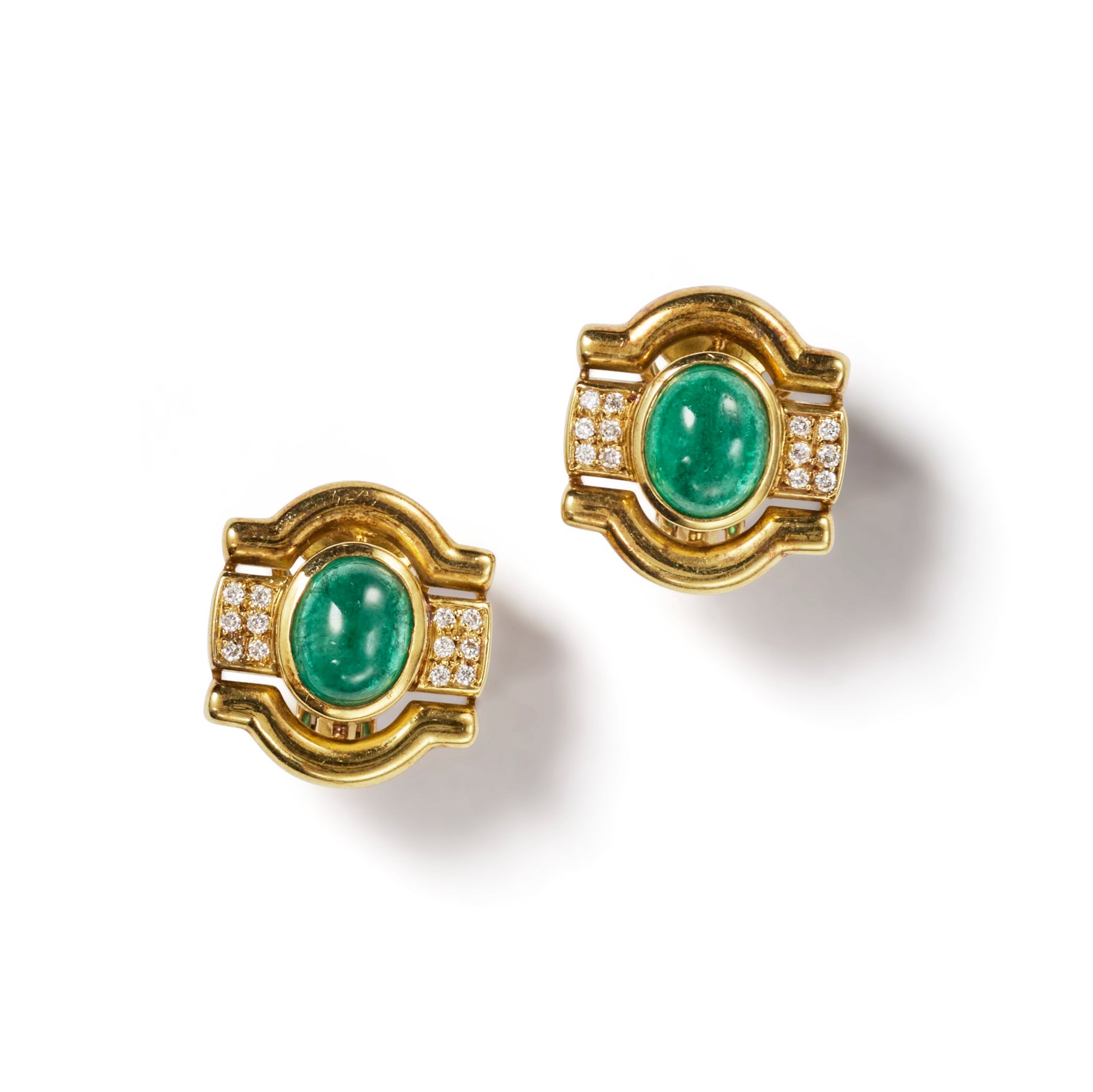 Vintage Emerald & Diamond Earrings