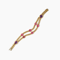 Vintage Bvlgari Cabochon Tourmaline & Amethyst Bracelet