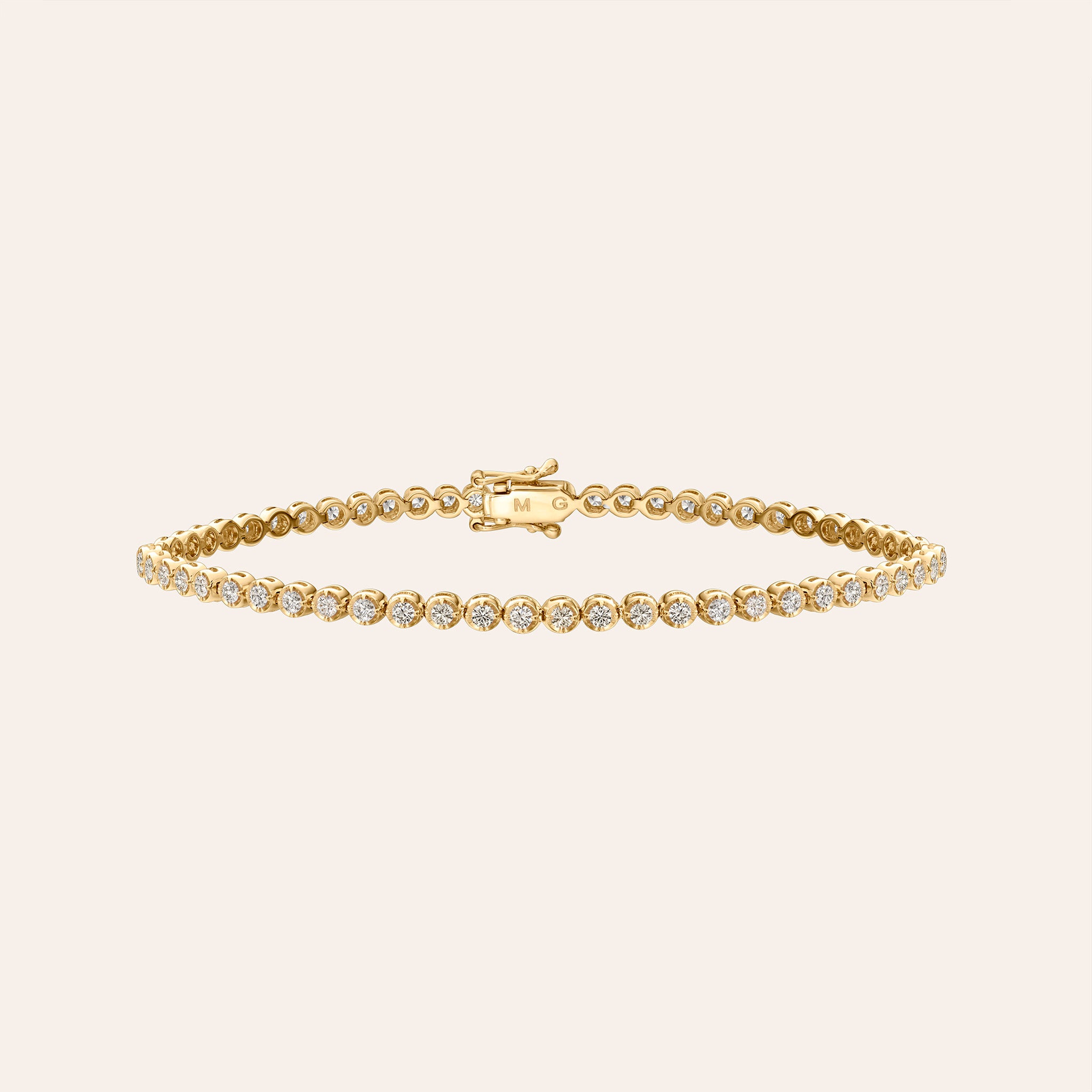 Bezel Set Diamond Tennis Bracelet - 1.50 Carats
