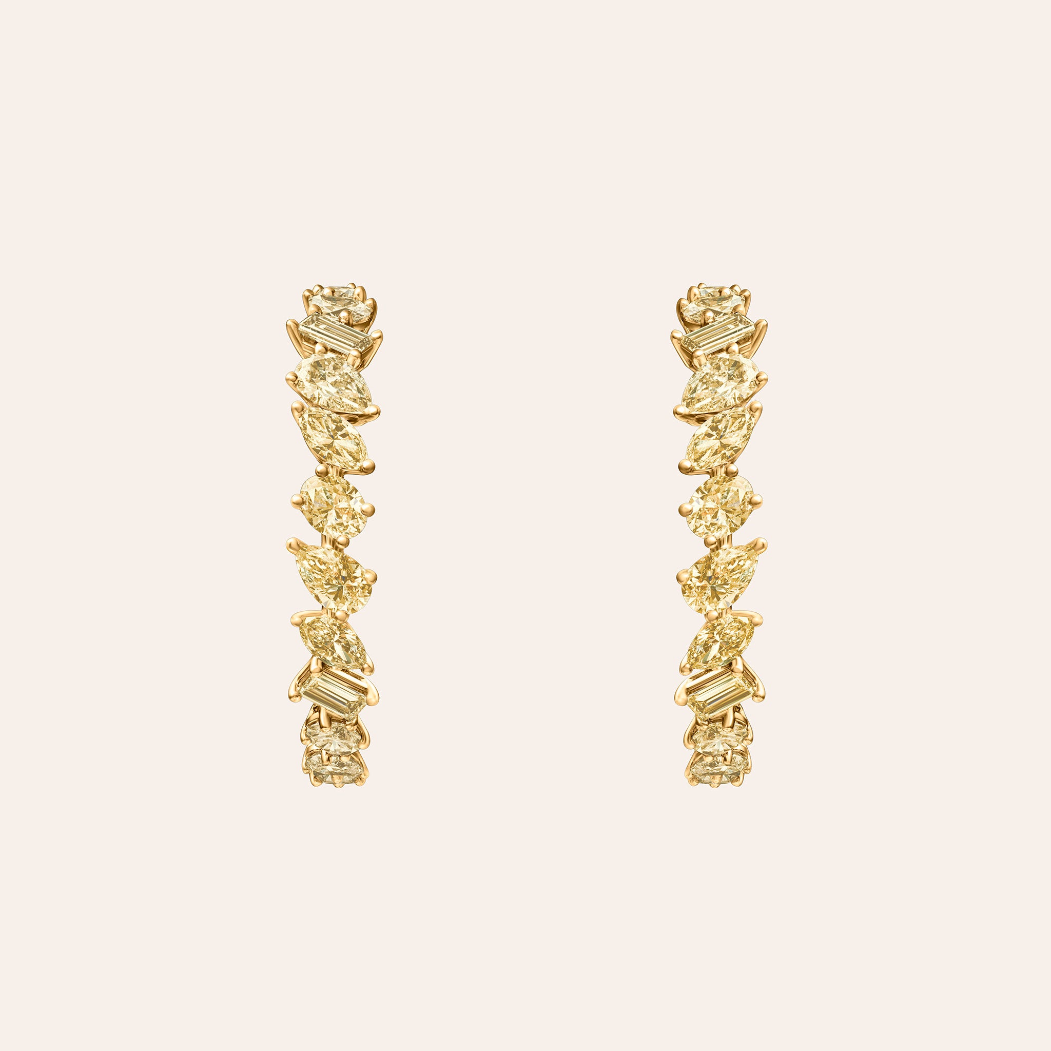 Fancy Yellow Multi-Shape Hoops