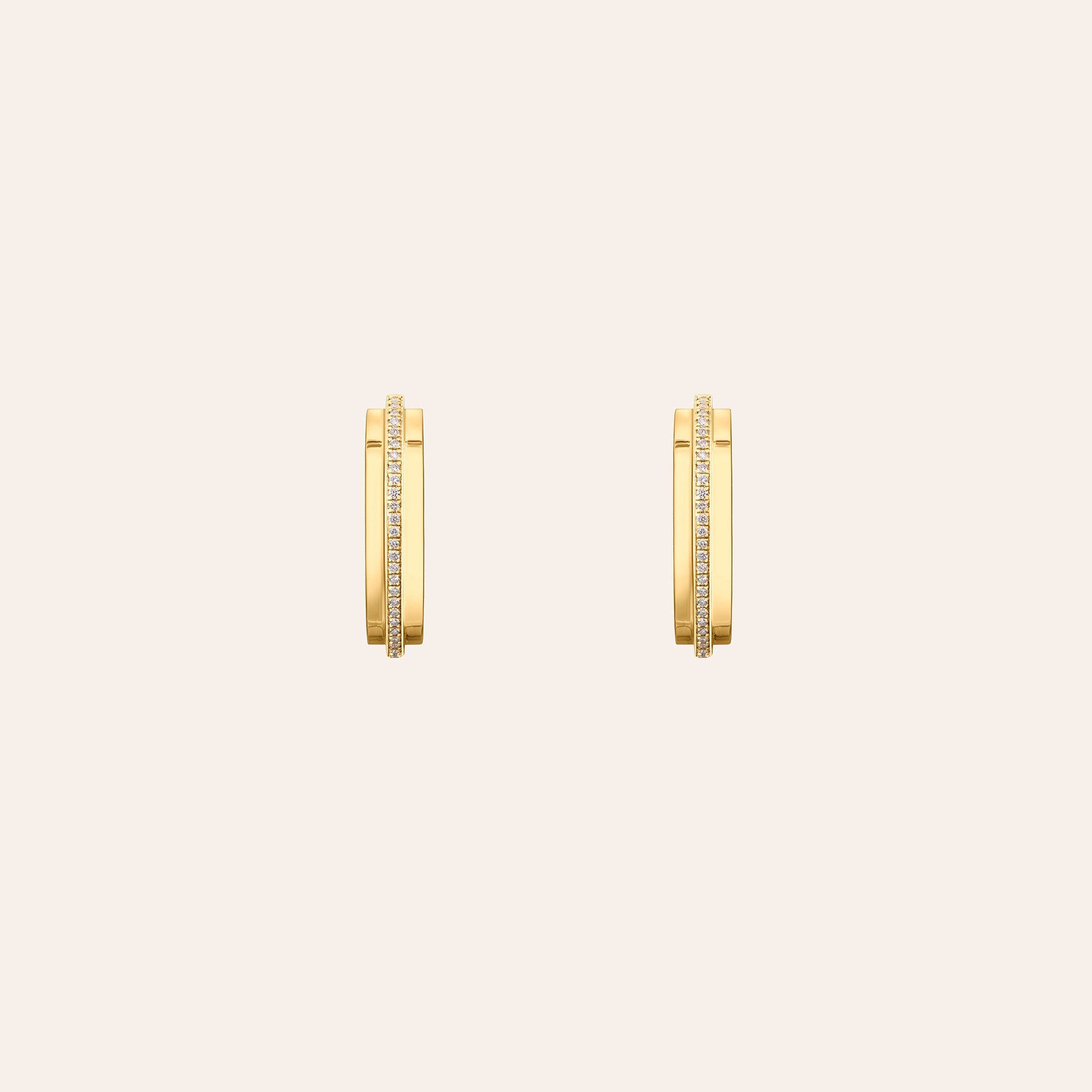 Staircase Center Pave Cuffed Studs
