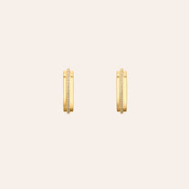 Staircase Center Pave Cuffed Studs