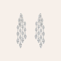 The Elle Four-Row Pear & Marquise Diamond Drop Earrings