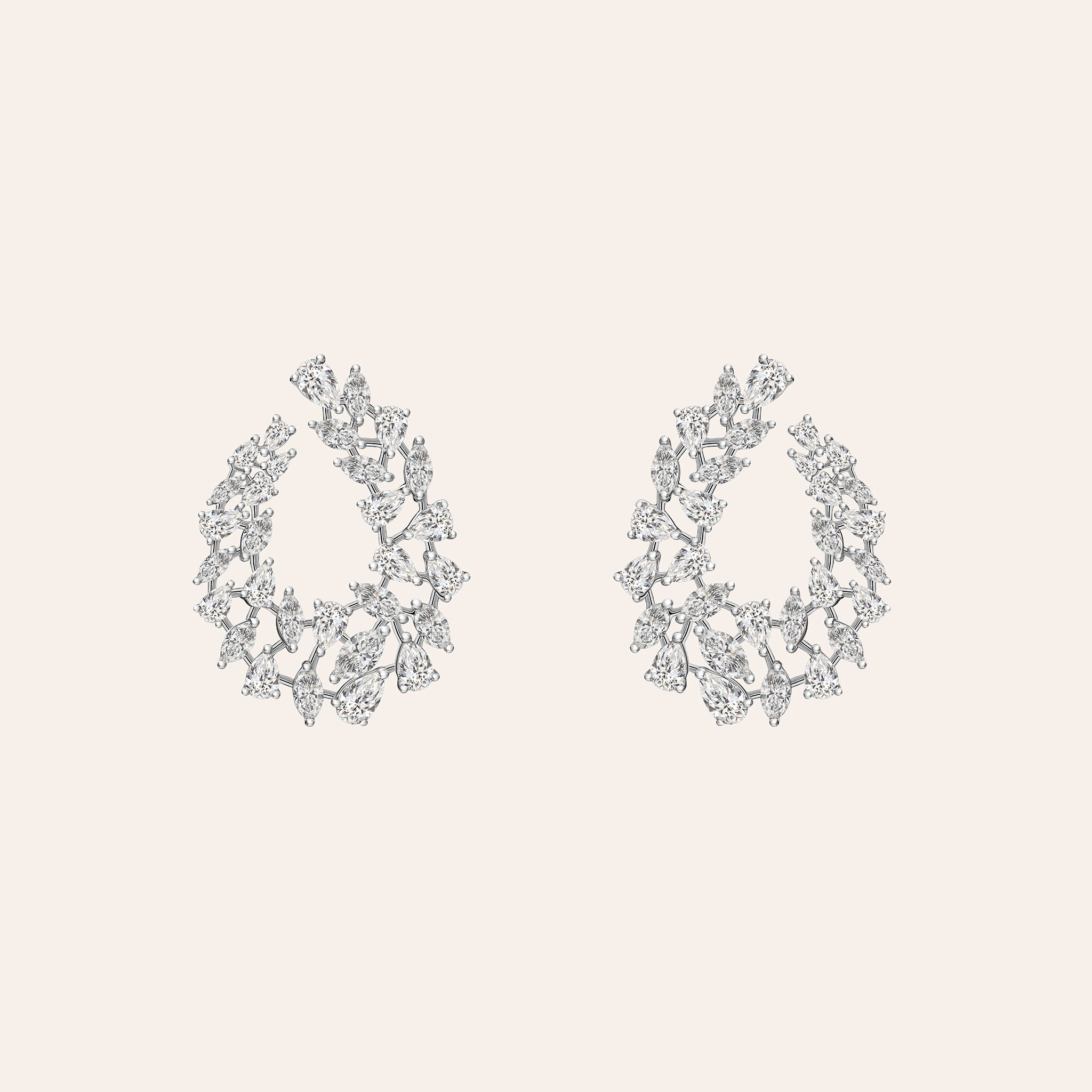 Pear & Marquise Shape Diamond Earrings