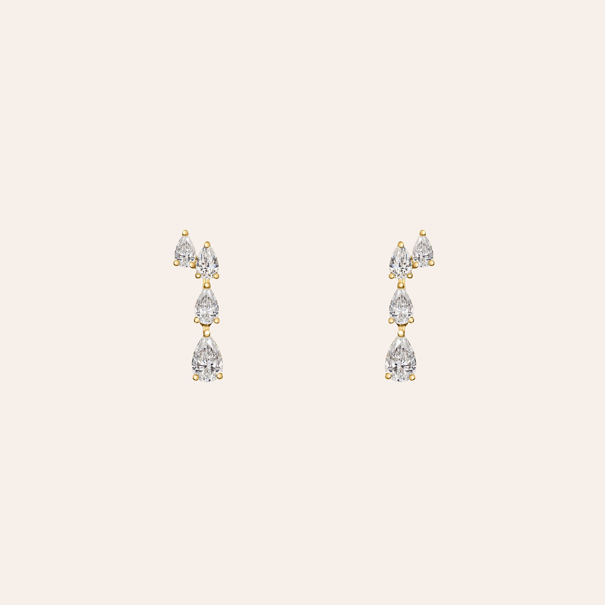 Mini Wave Diamond Drop Earrings