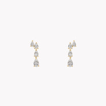 Mini Wave Diamond Drop Earrings