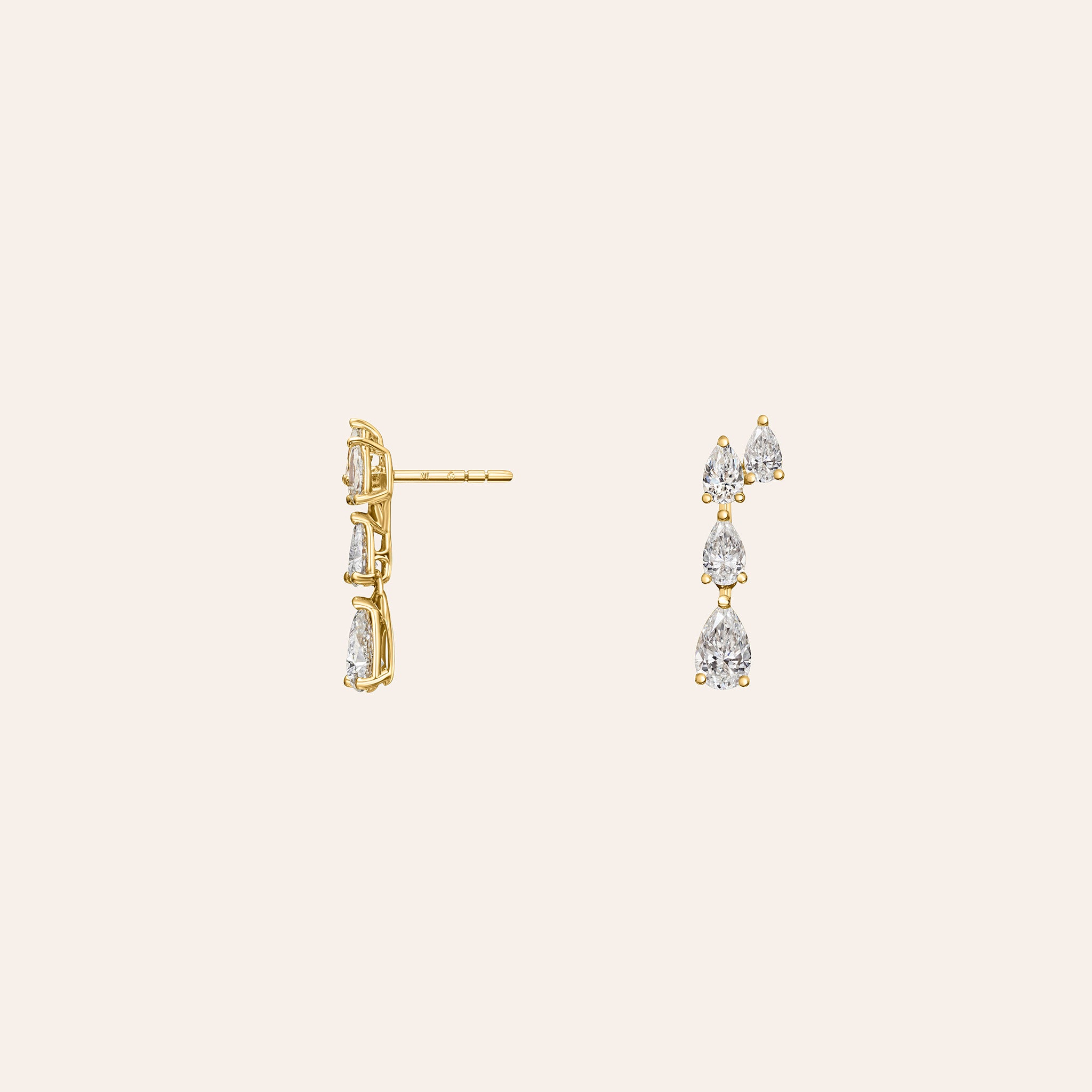 Mini Wave Diamond Drop Earrings
