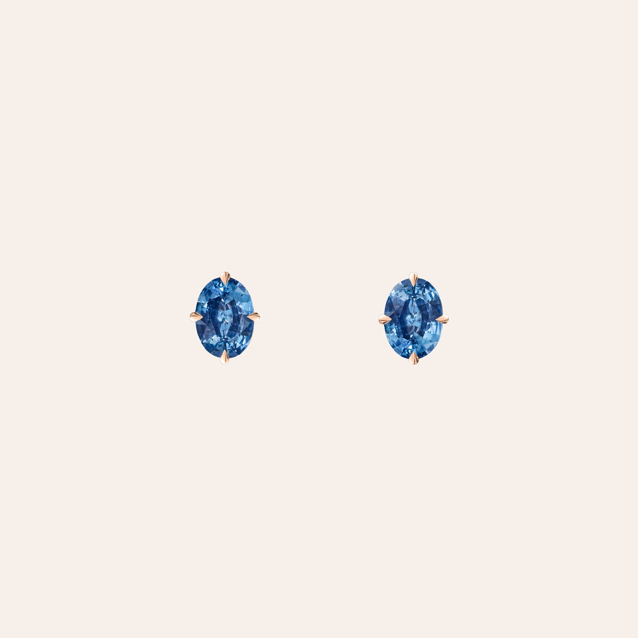 The Sloane Blue Sapphire Oval Studs