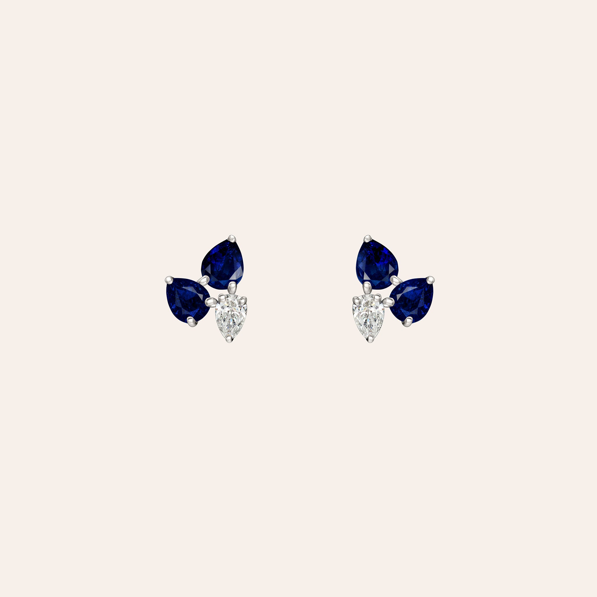 Sapphire & Diamond Cluster Studs