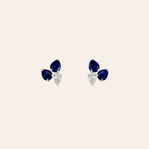 Sapphire & Diamond Cluster Studs