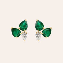 Luxe Emerald & Diamond Cluster Studs