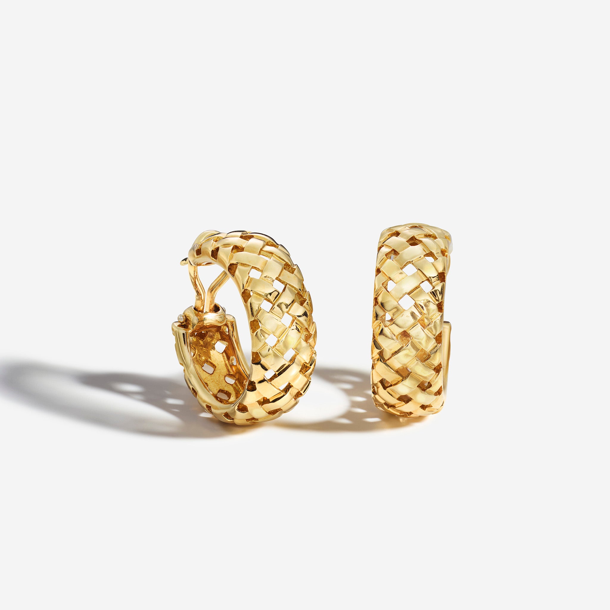 Vintage Tiffany & Co. 1997 Woven Gold Hoop Earrings