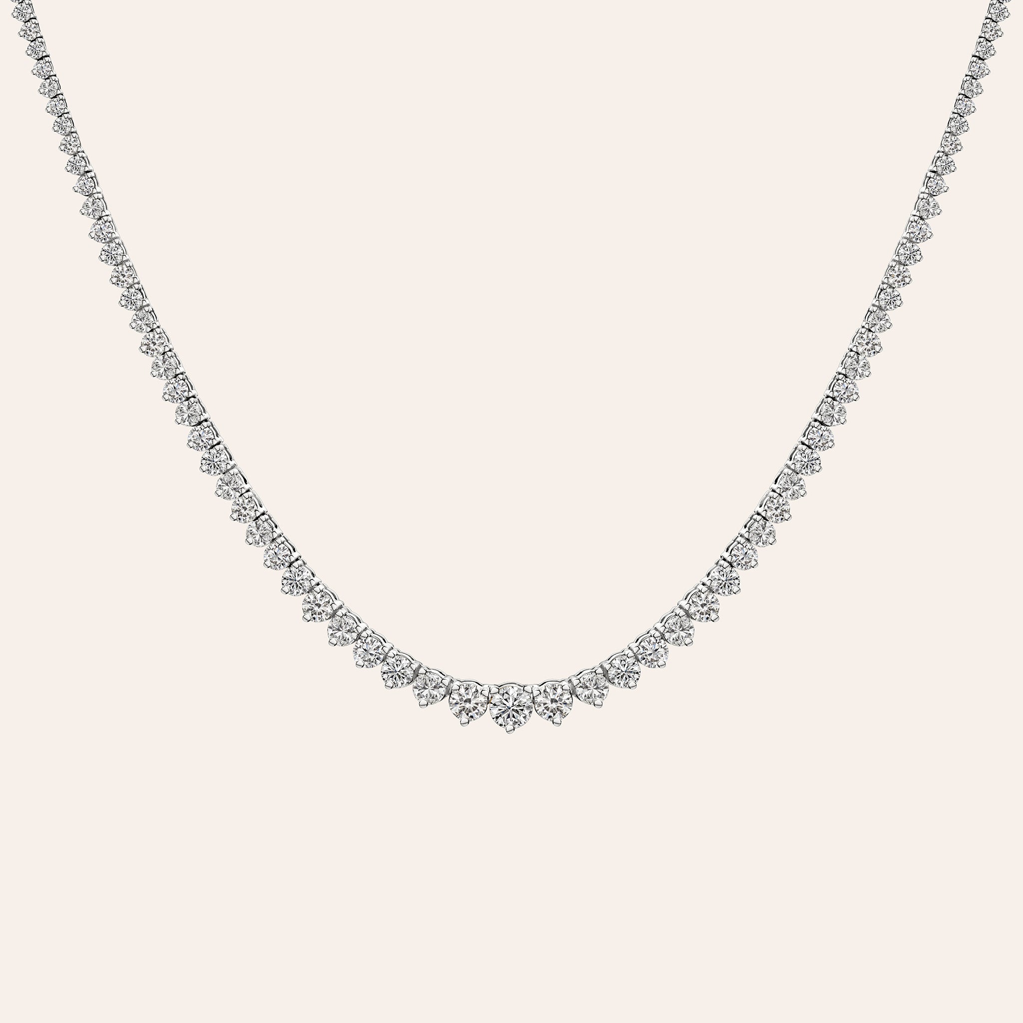 Large Graduated Diamond Tennis Necklace