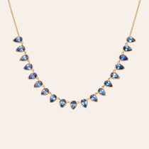 The Lena Pear Shape Blue Sapphire Necklace
