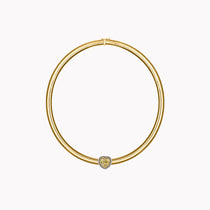 Yellow Sapphire Heart Shape Omega Necklace