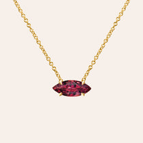 East West Marquise Ruby Pendant Necklace