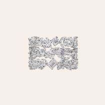 Three-Row Multi-Shape Diamond Eternity Band