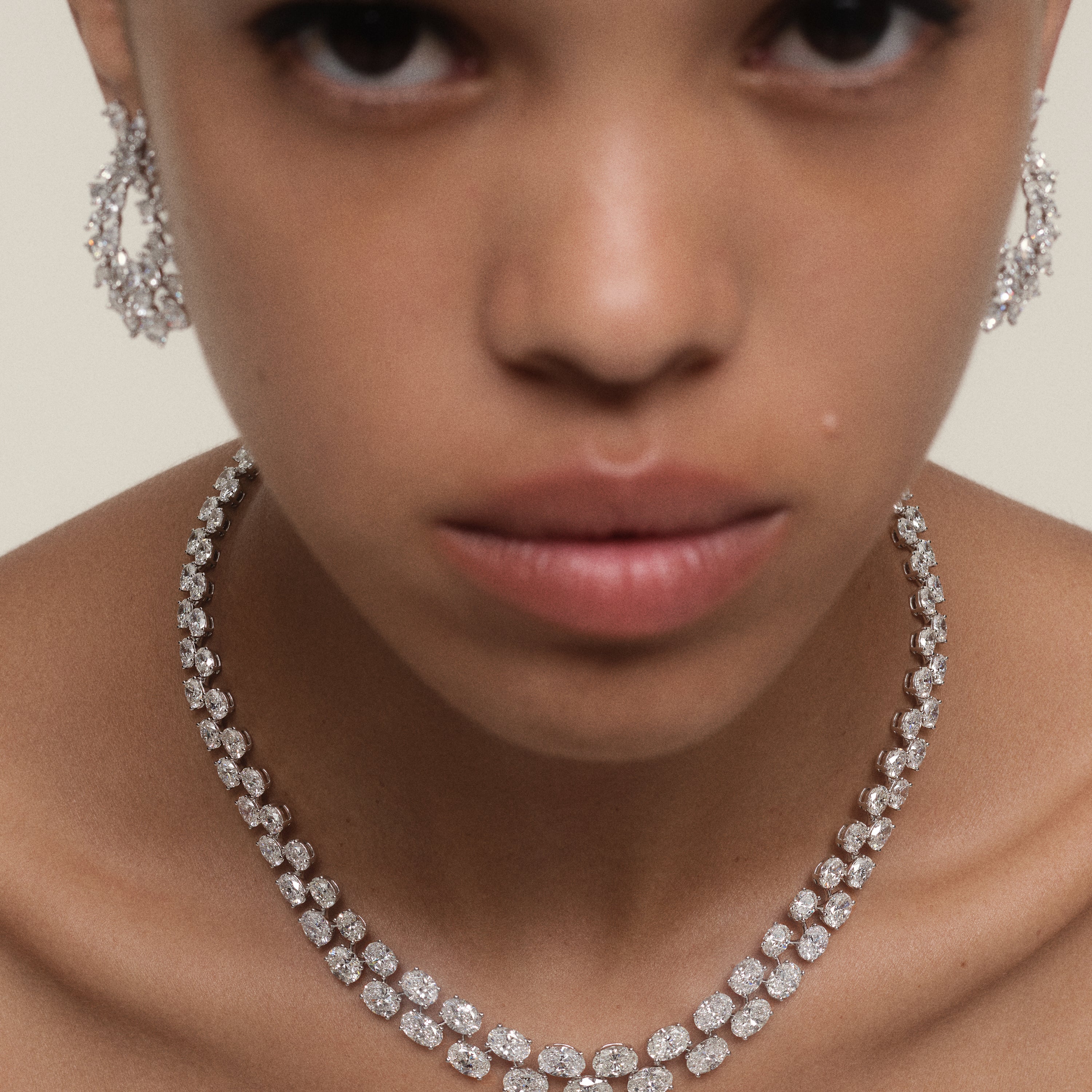 Luxe Riviera Oval Diamond Necklace