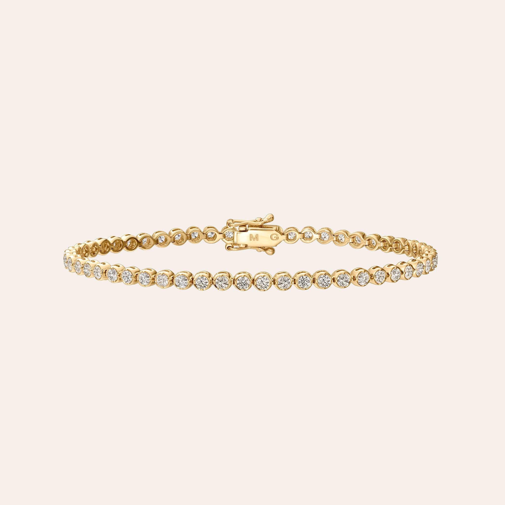 Bezel Set Diamond Tennis Bracelet - 2.15 Carats