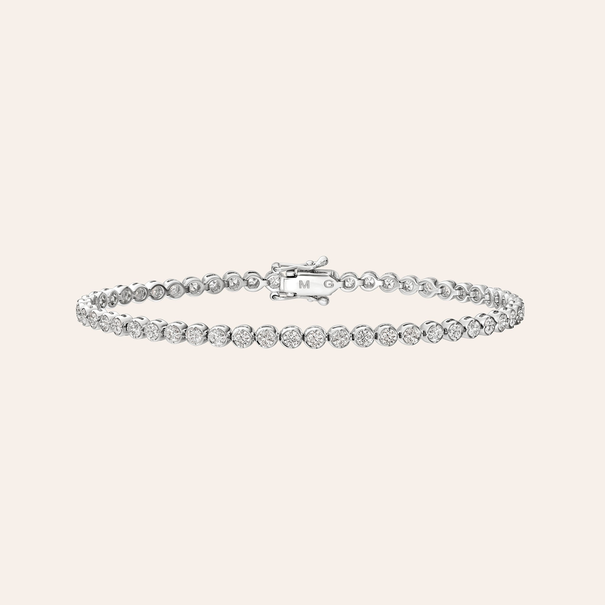 Bezel Set Diamond Tennis Bracelet - 2.15 Carats jewelry Material Good White Gold 6"