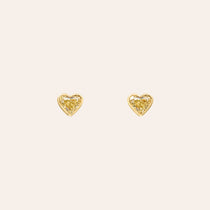 Fancy Yellow Heart Shape Diamond Studs
