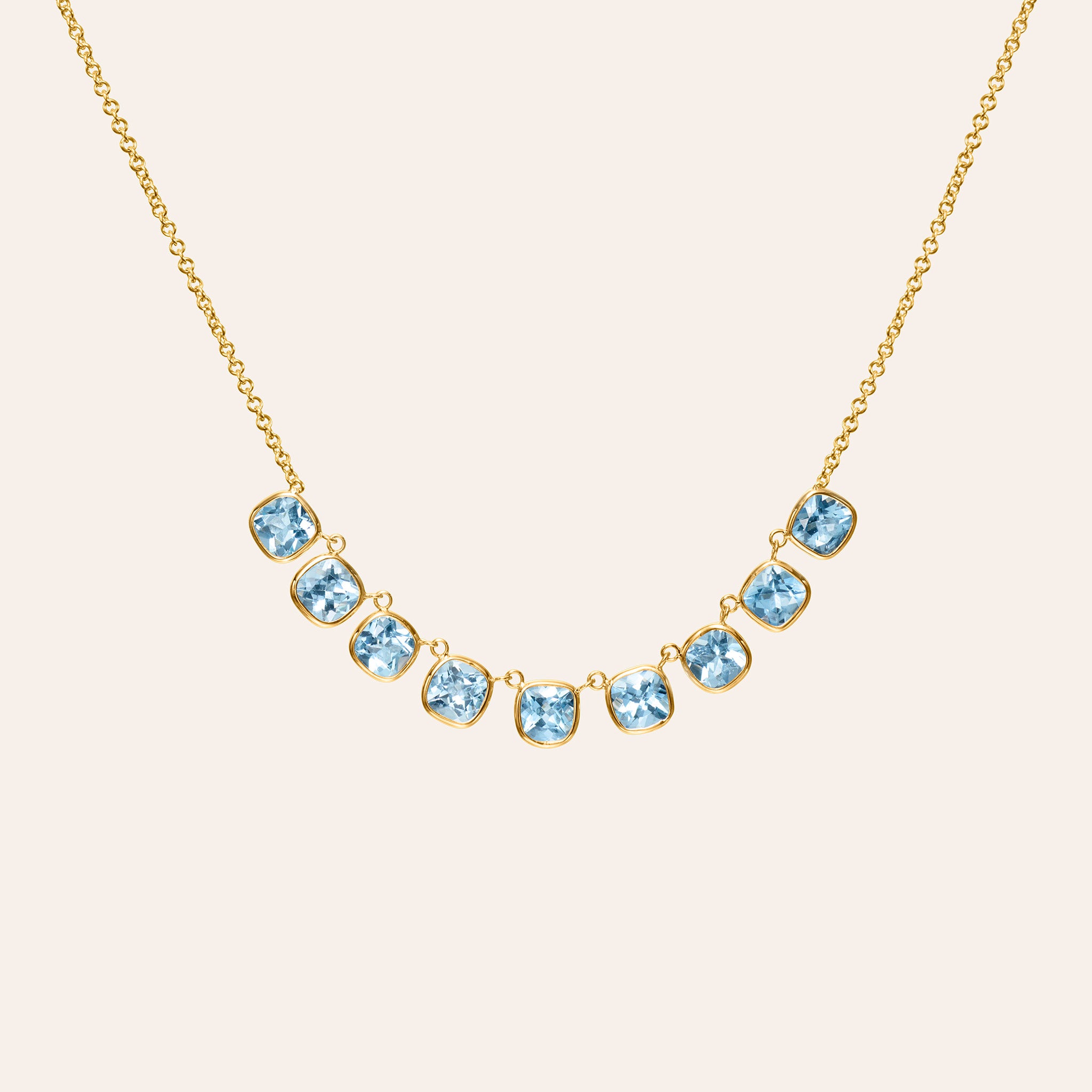 The Lena Petite Aquamarine Necklace