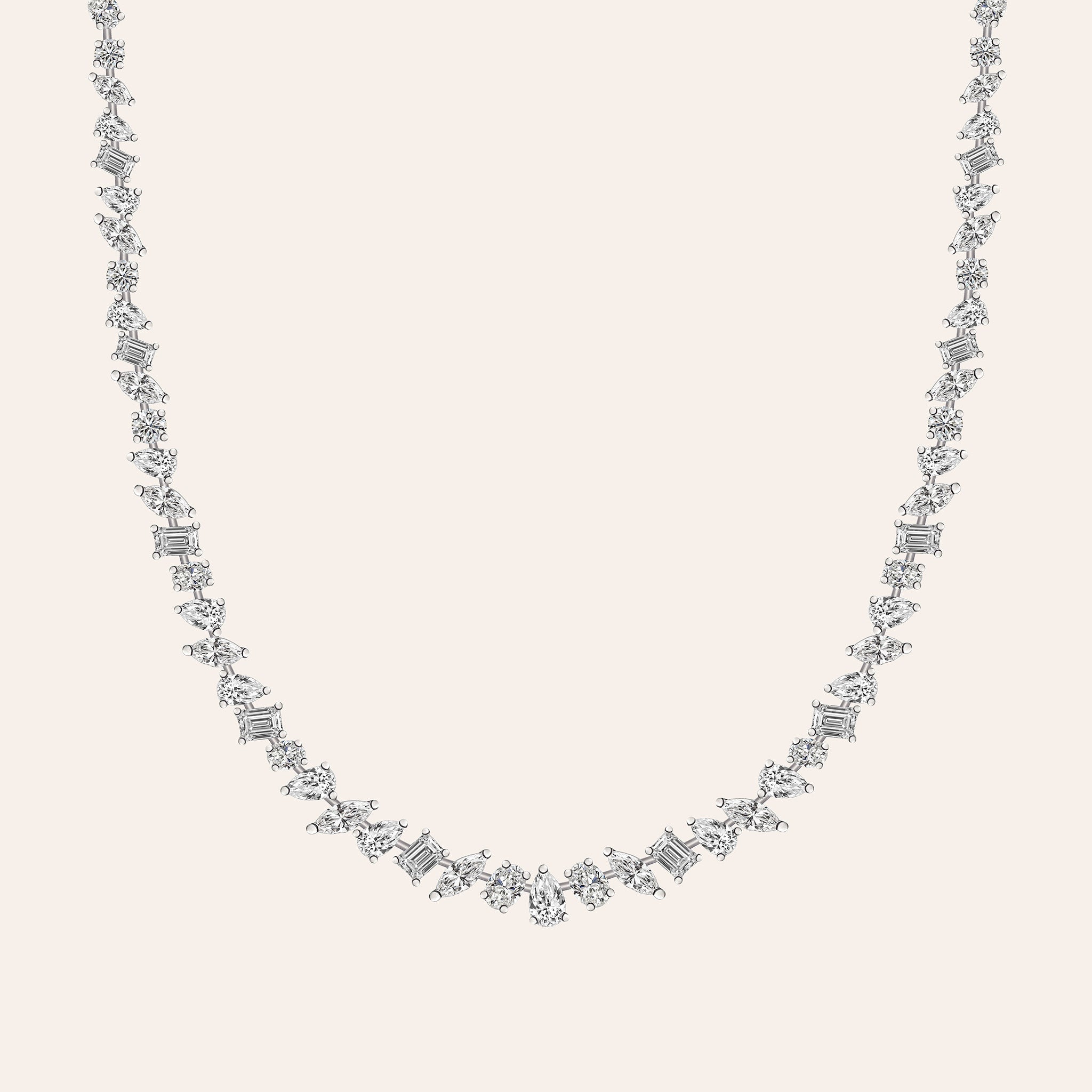 Medium Multi-Shape Diamond Tennis Necklace