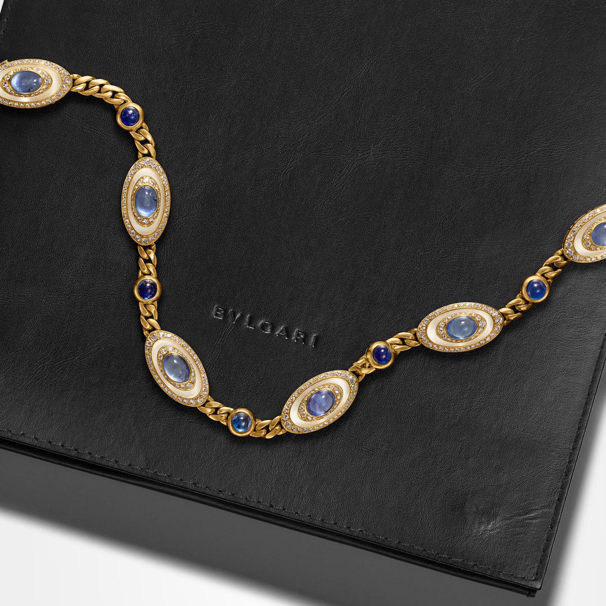 Vintage Bvlgari Sapphire & Raw Crystal Necklace