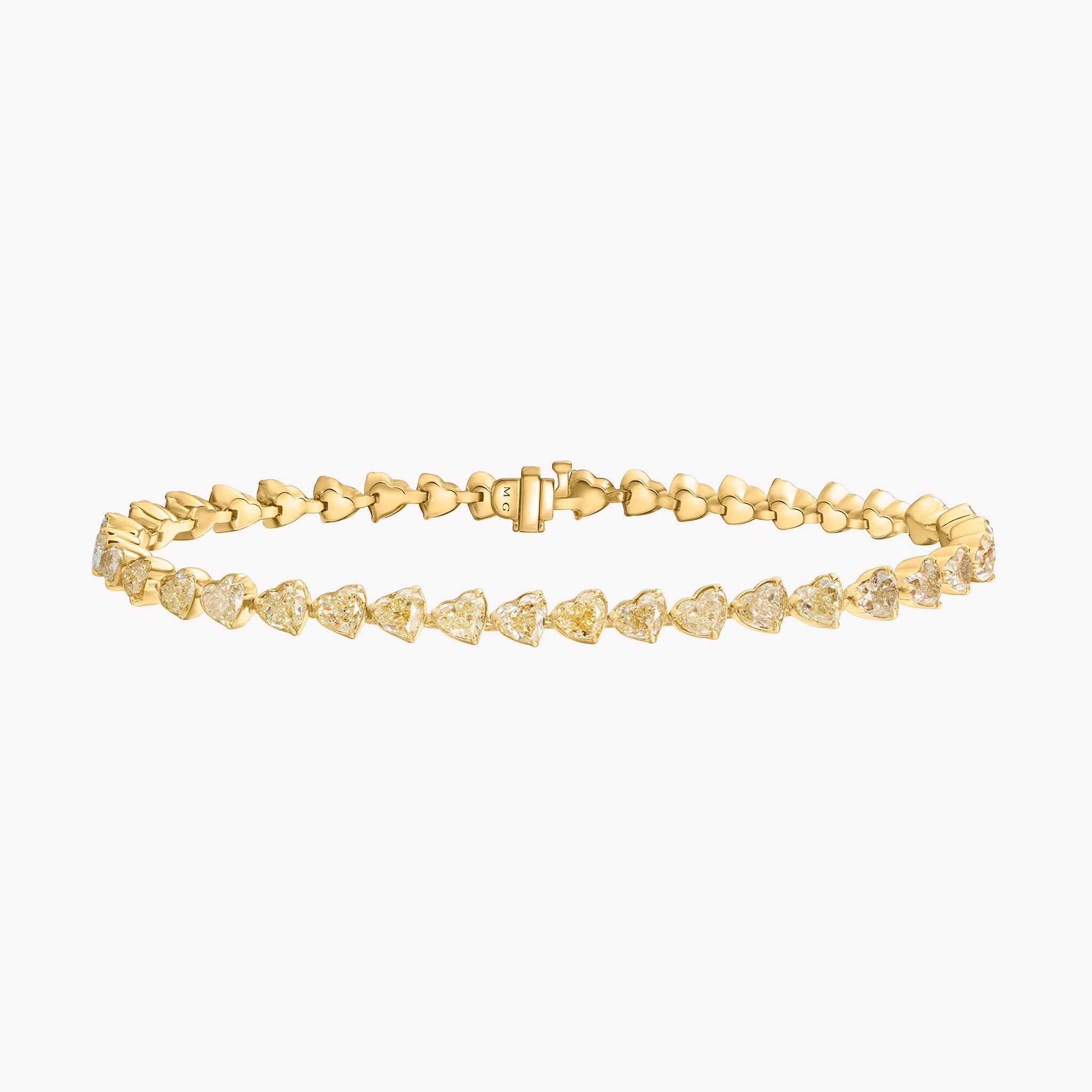 Fancy Yellow Heart Shaped Tennis Bracelet