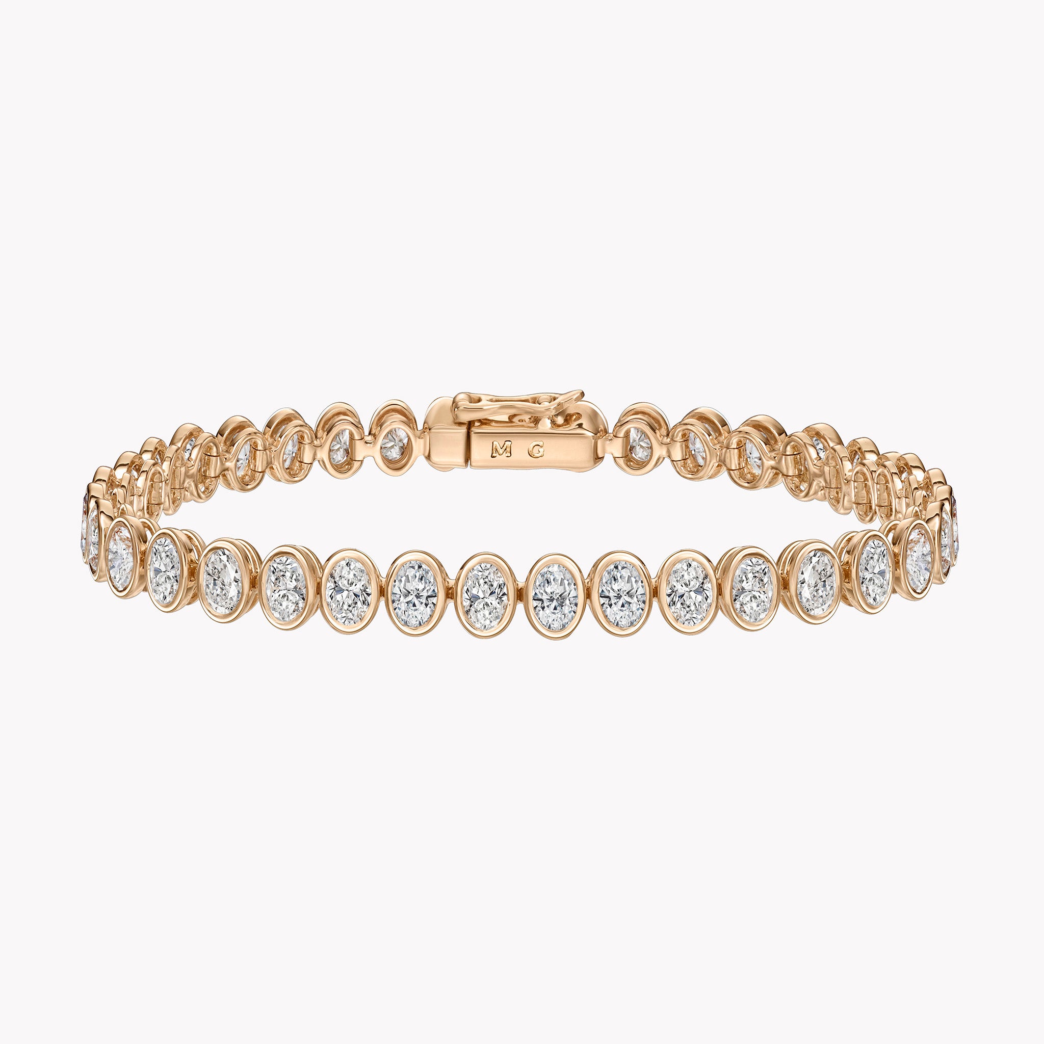Gold bracelet with diamonds, mg made clasp