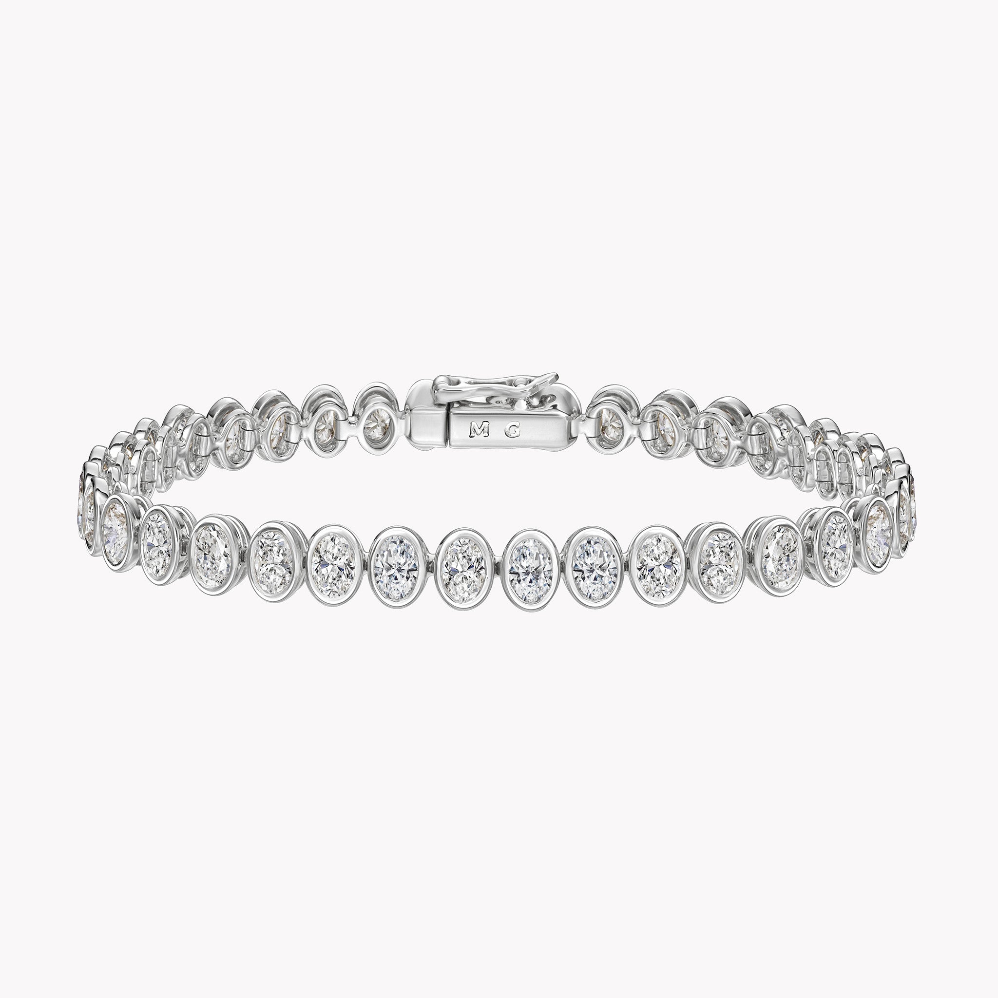 Silver bracelt with diamonds, mg made clasp