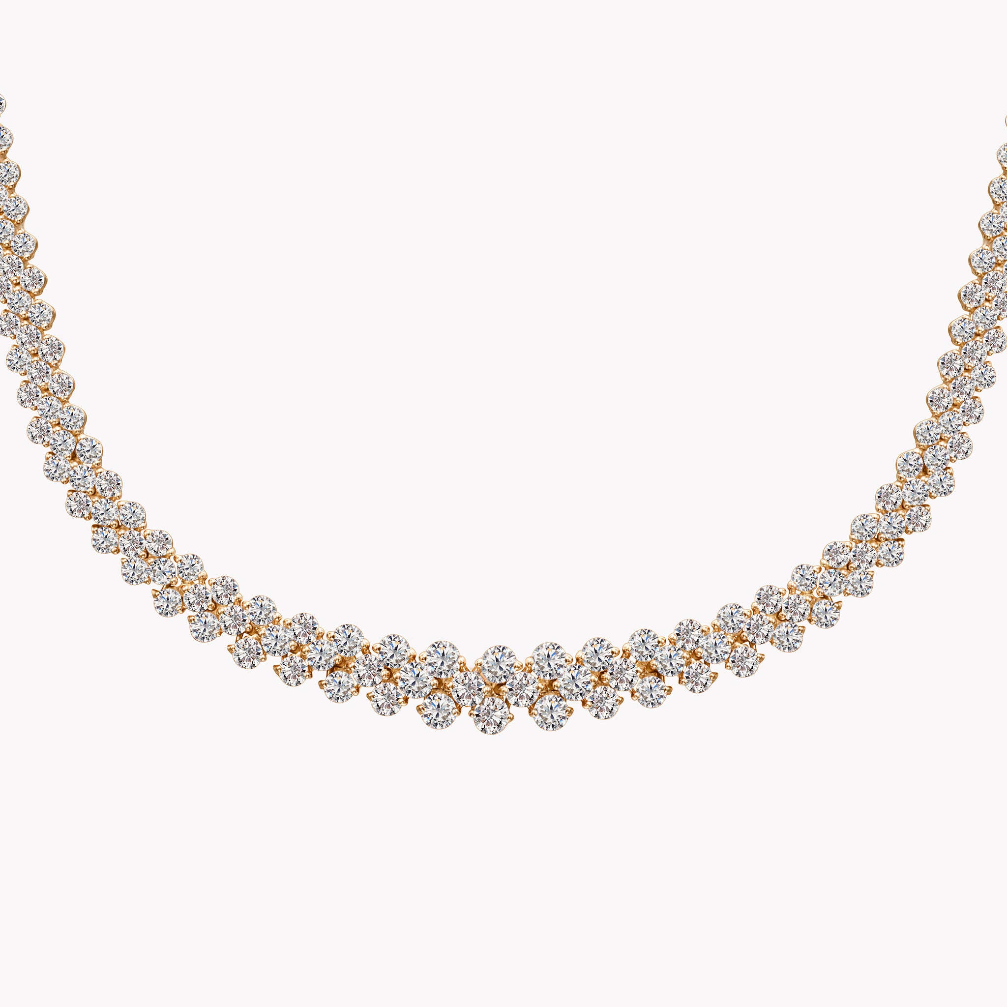 Three Row Diamond Necklace